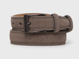 Answear Lab Curea din piele intoarsa femei, culoarea gri