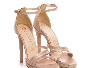 Sandale Christine cu toc subtire, piele naturala