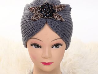 Turban cu model gri Deli