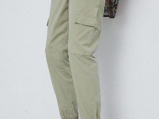 Medicine pantaloni de bumbac femei, culoarea verde, medium waist