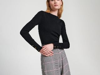 Sinsay - Pulover cu nasturi decorativi - Negru