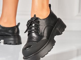 Pantofi dama casual Negri din Piele Ecologica Heidi