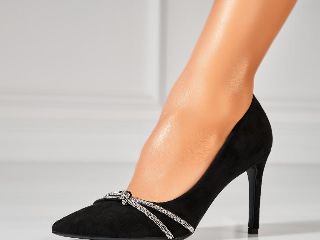 Pantofi dama stiletto Negri din Piele Ecologica Intoarsa Jaysa