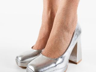 Pantofi dama Violet Argintii