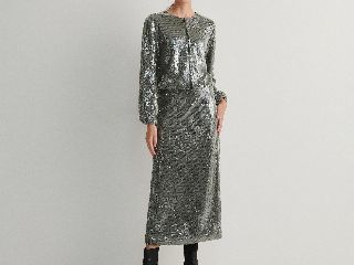 Reserved - Bluza bomber cu paiete - Kaki