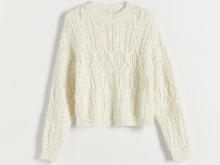 Reserved - Pulover cu model decorativ - Ivory