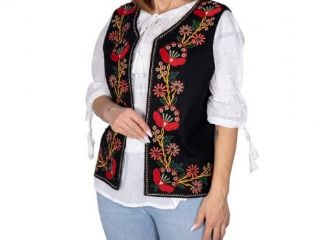 Vesta brodata cu model traditional Enia