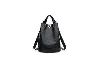 Geanta dama, tip rucsac, marime medie, design modern, piele ecologica premium, eco-friendly, Negru