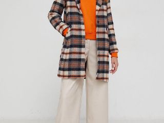 Answear Lab pantaloni femei, culoarea bej, lat, high waist