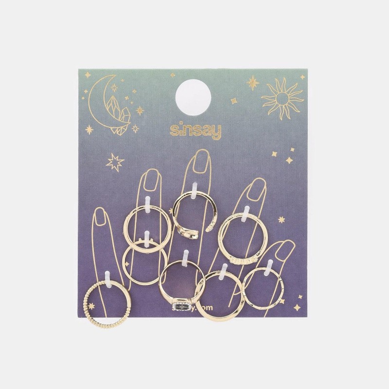 Sinsay - Set de 8 inele - Auriu