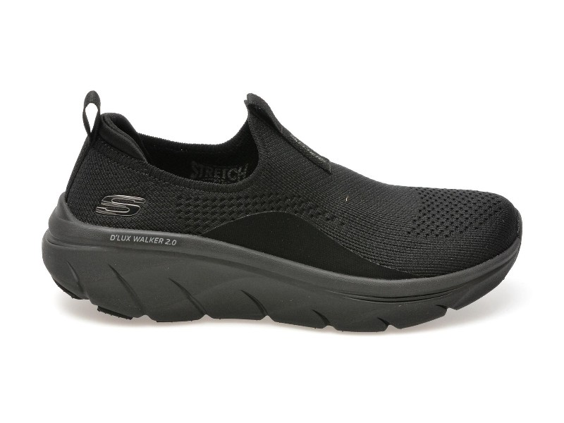 Pantofi sport SKECHERS negri, D LUX WALKER 2.0, din material textil
